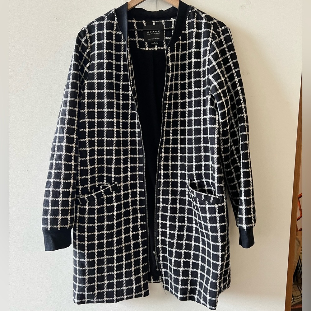 Sanctuary plaid coat size XL